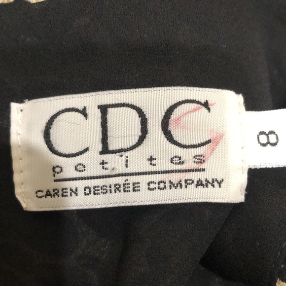 Vintage 90s CDC Petites Midi Dress Size 8 Tan Leopard Print - Picture 7 of 9